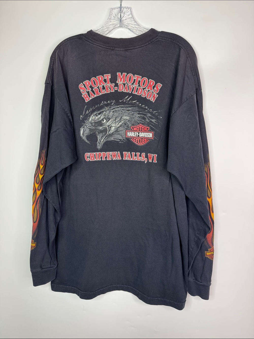Vintage Harley Davidson Black Chippewa Falls, WI Long Sleeve Shirt Size 2XL 2006